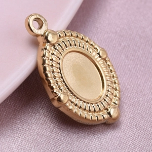 Retro-Ovalanhänger aus 304 Edelstahl mit 18k Goldbeschichtung für DIY-Schmuckhalsketten
