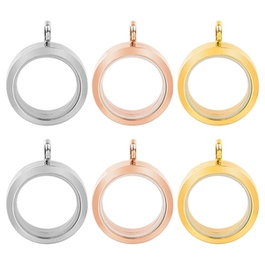 Ciondolo Medaglione Galleggiante Rotondo in Acciaio Inossidabile 304 Cornice per Foto in Vetro DIY Gioielli Regalo Donna