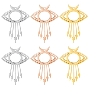 Pendentif Médaillon Photo en Acier Inoxydable 304 et Verre Ouverture à Vis Boîte Gau Oeil Lune Géométrique Fantaisie Anime