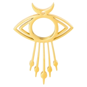 Pendentif œil lune minimaliste en or en acier inoxydable 304 avec finition brillante