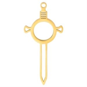 Colgante de espada dorada en acero inoxidable con diseño hueco para joyería DIY