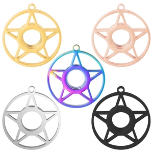304 Roestvrij Staal Ster Floating Charm Glas Medaillon Hanger Voor Foto Herinnering Rond Geometrisch Medaillon Sieraden Maken Accessoires