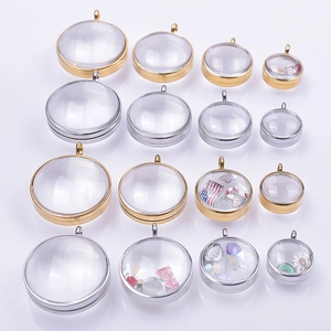 Médaillons ronds en verre doré et argenté de différentes tailles pour bijoux DIY