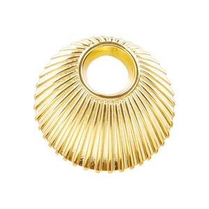 Polished 304 stainless steel gold shell pendant with radial fan pattern for DIY jewelry