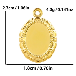 Colgante de gota en acero inoxidable dorado con grabado ondulado y aro de suspensión