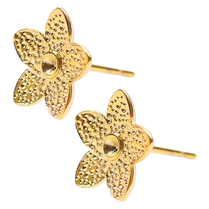Orecchini a fiore minimalisti in acciaio inossidabile 304 placcati in oro 18 carati