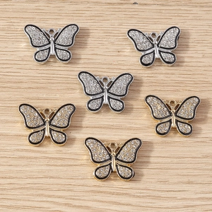 Breloques DIY Papillon en Alliage Strass Émail Pendentifs pour Collier Bracelet Boucle d'Oreille Accessoires Bijoux