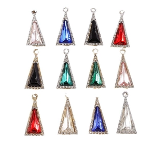 Set of premium geometric triangle crystal pendants for DIY necklaces and earrings jewelry