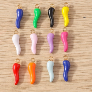 Alloy Enamel Chili Pendants Simulation Food Cornicello Charms For DIY Earrings Necklace Bracelet Jewelry Making Accessories