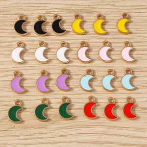 Alloy Enamel Moon Crescent Pendants DIY Jewelry Making Charms For Necklace Bracelet Phone Chain Crafting Accessories