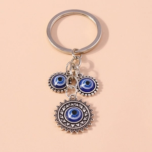 Retro Hip Hop Metal Evil Eye Keychain Blue Eye Bag Pendant Mobile Phone Charm Exotic Jewelry Accessory Lucky Charm Gift For Unisex