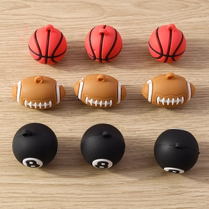 Resin Sports Ball Charms Basketball Football Billiards Black 8 DIY Jewelry Pendants For Keychains Personalized Accessories