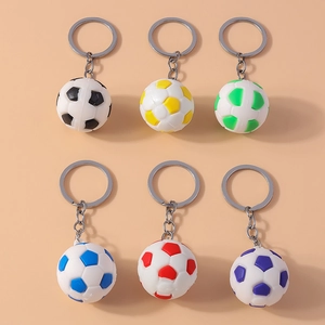 Sports Football Keychain Zinc Alloy Soccer Ball National Flag Hanging Ornament For Backpack Car Key Ring Men Women Fan Gift