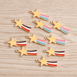 Alloy Enamel Shooting Star Charms Five-pointed Star Pendants DIY Jewelry Findings For Necklace Bracelet Earrings Making
