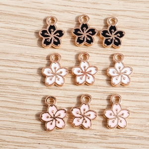 Legierung Emaille Kirschblüte Anhänger Sakura Blumen Charms Für DIY Halskette Armband Schmuckherstellung Damen Zubehör