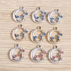 Pendentifs Étoile Lune en Alliage avec Strass Breloques pour Création de Bijoux DIY Accessoire Femme Pendentif Uniquement Sans Chaîne