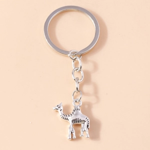 Detailed close-up of an antique silver camel keychain with embossed textures on alloy metal