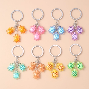 Mignon Porte-clés de Tortue de Mer en Résine Animal Pendentif de Sac Accessoire pour Femmes Enfants Sac à Dos Téléphone Portable