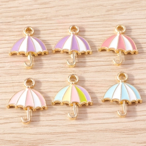 Creative Alloy Enamel Umbrella Charms For DIY Jewelry Making Colorful Mini Umbrella Pendants For Necklace Bracelet Earring Decorative Craft Accessories