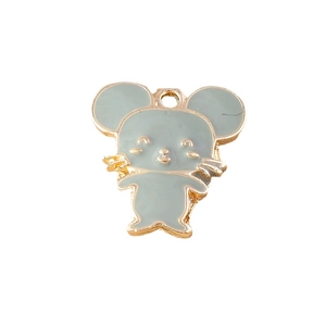 Cute gray enamel mouse alloy charms for DIY jewelry making pendants 10 pieces set