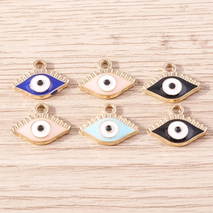 Breloques en Alliage Émaillé Mauvais Œil pour Création de Bijoux DIY Pendentifs Huile Goutte Style Hip Hop Accessoire Artisanal