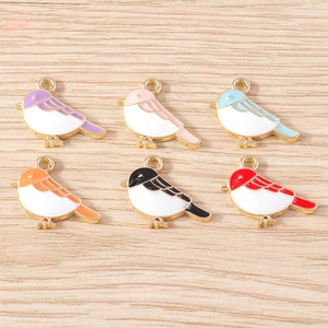 Cartoon Bird Alloy Enamel Charms For Jewelry Making DIY Colorful Bird Pendants Accessories Fashion Handmade Necklaces