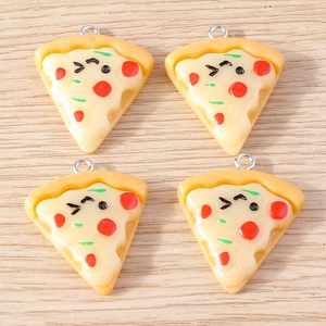 Creative Cute Cartoon Pizza Alloy Enamel Pendants DIY Jewelry Making Accessory For Keychain Bracelet Necklace Making Pendants