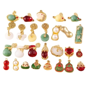 Kreative Legierungsanhänger im chinesischen Stil mit Emaille und traditionellen Motiven