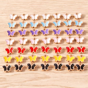 30pcs set of colorful cartoon butterfly alloy enamel charms for DIY jewelry making