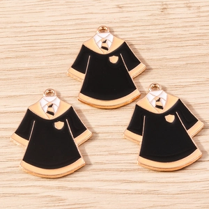 Set of 3 academic gown alloy charms with enamel finish for graduation DIY jewelry making