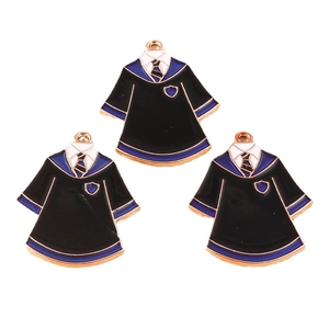 Alloy graduation academic robe pendants with blue and black enamel for DIY charm making