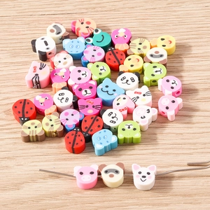 Colorful mixed animal shaped polymer clay beads for DIY jewelry and bracelets making