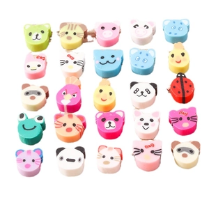 Wholesale bulk pack of colorful 2cm cartoon animal resin beads and clay charms for DIY crafts