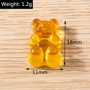 Detailed macro view showing the 18mm height and 11mm width of the resin bear pendant