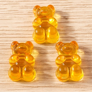 Cute amber resin gummy bear charms for DIY jewelry making and animal accessories