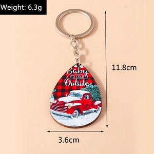 Dettagli del portachiavi in legno a goccia con dimensioni di 11,8 cm e peso di 6,3 grammi