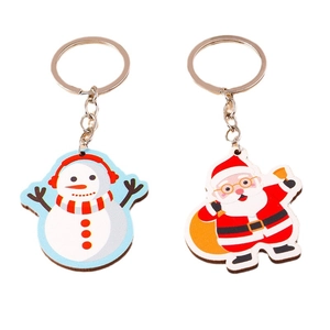 Porte-clés de Noël avec Père Noël et bonhomme de neige, pendentifs festifs pour sacs