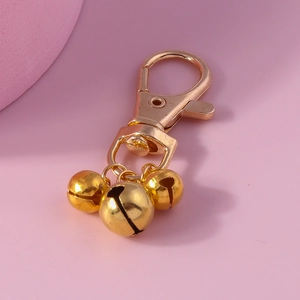 Cartone Animato Metallo Etichetta Identificativa per Animali Ciondolo Campana Oro Con Chiusura a Moschettone Accessori per Animali