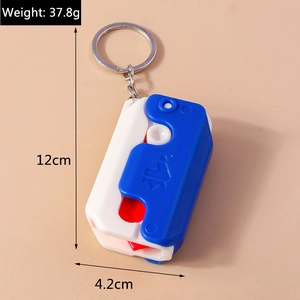 Miniature folding carrot knife keychain with dimensions of 12cm by 4.2cm and 37.8g weight