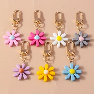 Frische Gänseblümchen Schlüsselanhänger Harz Floral Tasche Charme Für Damen Süße Süße Coole Stil Schlüsselanhänger Schmuck Zubehör