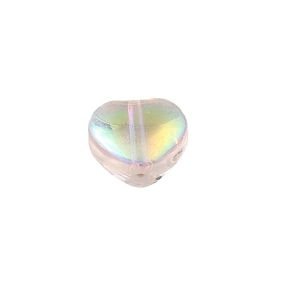 Rainbow heart-shaped transparent acrylic beads with AB coating for DIY jewelry making