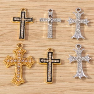 Gothic Alloy Cross Rhinestone Pendant Infinity Symbol Charms For DIY Necklace Bracelet Earring Jewelry Making Accessory Gift