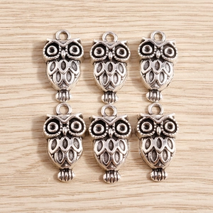 Vintage Antique Silver Owl Charms Zinc Alloy Animal Pendants For DIY Jewelry Making Findings Necklace Earring Accessories