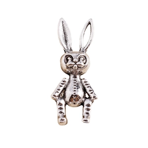 Vintage silver plated mechanical rabbit pendants for DIY jewelry making 10 pieces per pack