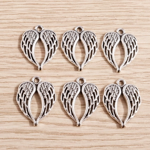 Pendentifs en Forme de Cœur d'Aile d'Ange en Alliage Vintage Accessoires de Bijoux DIY Breloques Suspendues Style Rétro Unisexe