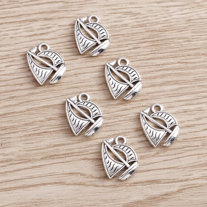 Set van vintage zilveren zeilboot bedeltjes van legering voor DIY sieraden en handwerken