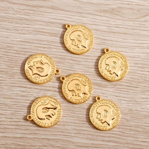 Pendants Monnaie Géométriques Vintage Alliage Galvanisé Relief Portrait Cheval Breloques Pour Fabrication Bijoux DIY