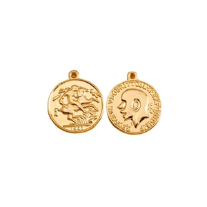 Pendentifs ronds en alliage doré avec relief Saint-Georges pour la création de bijoux DIY
