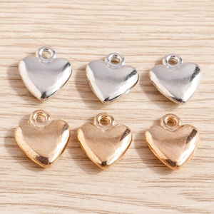 Polished Metal Heart Pendant DIY Jewelry Making Accessories For Necklace Bracelet Craft Minimalist Romantic Style Alloy Charms