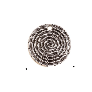Retro antique silver plated geometric spiral twisted round charm for DIY jewelry making